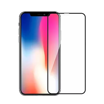 【SHOWHAN】iPhone X (5.8吋) 全覆蓋滿版大視窗9H鋼化玻璃保護貼黑色