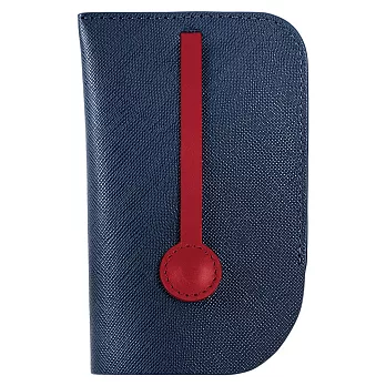 MONDAINE 瑞士國鐵隱藏式拉環牛皮鑰匙包-十字紋藍