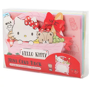 《Sanrio》HELLO KITTY造型迷你卡片組(繽紛購物籃)