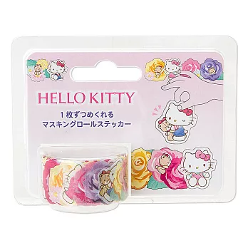 《Sanrio》HELLO KITTY日本製造型貼紙紙膠帶(浪漫玫瑰)