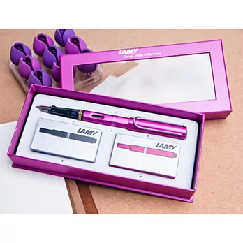 LAMY AL-STAR恆星系列 2018 限量 鋼筆F尖+雙卡水禮盒 紫焰紅