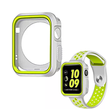 Apple Watch 亮彩流線彈力保護殼38mm (適用Series 2、3代)灰綠色