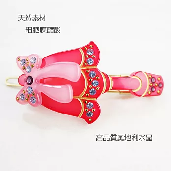 【PinkyPinky Boutique】可愛雨傘水鑽髮夾(桃紅)