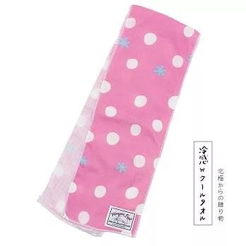 日本SHF 白熊涼感降溫圍巾粉底白點