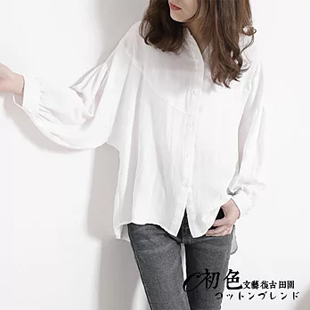 【初色】純色簡約V領上衣-共4色-91256-(F可選)F白色