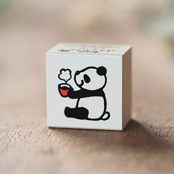 【KODOMO NO KAO】木頭印章 ‧咖啡熊貓