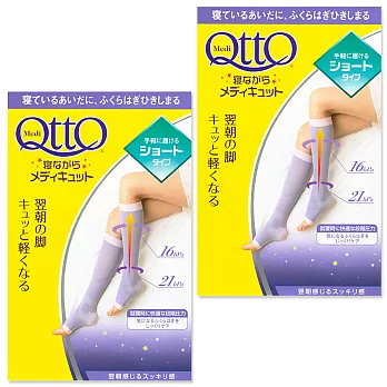日本Qtto-Scholl睡眠機能小腿露指襪（經典粉紫款）2入M