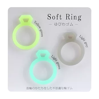 【SUGAI WORLD】鑽石戒指造型橡皮筋_綠色系