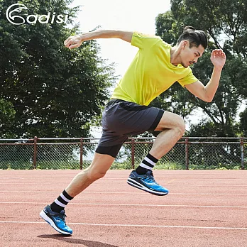 ADISI 男兩件式慢跑短褲AP1811003 (M~2XL) / 吸濕排汗、速乾、運動L深灰/黑
