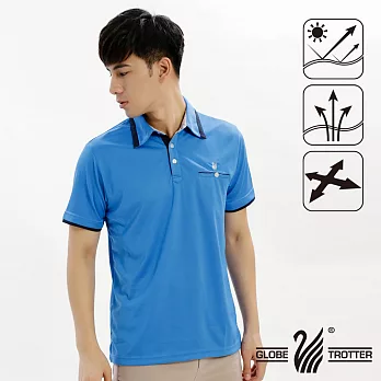 【遊遍天下】男款抗UV吸濕排汗機能POLO衫(GS10016)L寶藍