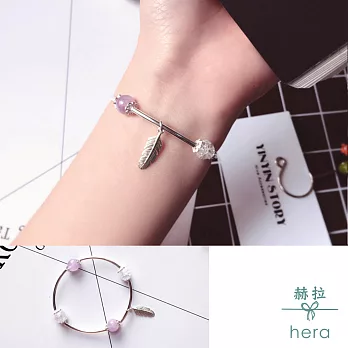【Hera】赫拉 925純銀天然月光草莓晶薰衣草紫水晶手鍊(3色)紫水晶