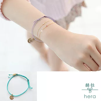 【Hera】赫拉 韓款簡約抽繩款馬卡龍色可愛星球星星月亮手鍊(6款)綠色星月