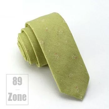 89zone 韓版時尚潮棉麻碎花窄版領帶 211500005草綠色