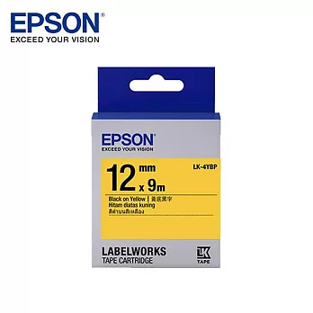 愛普生EPSON LK-4YBP C53S654404標籤帶(粉彩12mm )黃黑