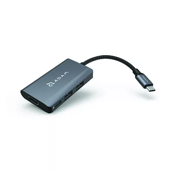 ADAM Hub A01m USB 3.1 USB-C 4 port 4K顯示轉接器灰