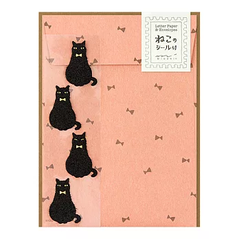 MIDORI 信紙組 (附貼紙) -黑貓
