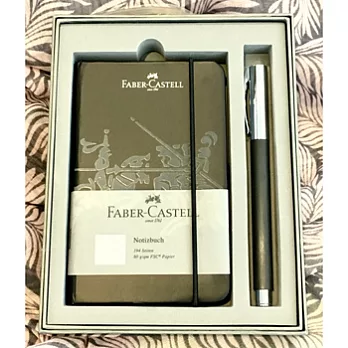 Faber-Castel AMBITION 成吉思汗 纖維鋼筆 M尖+限量筆記本禮盒組