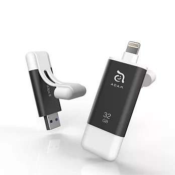 ADAM iKlips II 蘋果iOS USB3.1雙向隨身碟 32GB灰