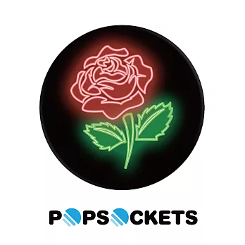 【PopSockets 泡泡騷】 美國No.1時尚多功能手機支架 -霓虹玫瑰