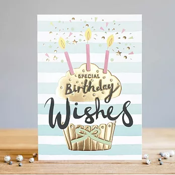 【LOUISE TILER】Birthday Wishes Cupcake 生日卡 英國進口 TW015