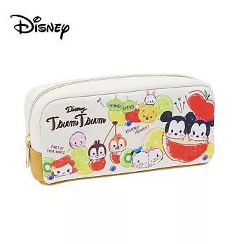 【日本正版授權】TSUM TSUM 帆布 筆袋/鉛筆盒/收納包/化妝包 迪士尼 Disney -米色款