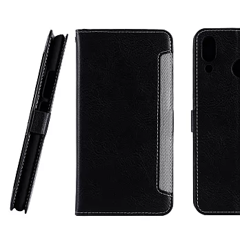 CASE SHOP ASUS ZenFone 5 (ZE620KL) 專用前收納式側掀皮套-黑黑