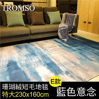 TROMSO珊瑚絨短毛地毯-特大E藍色意念230x160cm