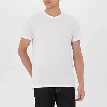 [MUJI無印良品]男有機棉圓領短袖衫/2入M白色