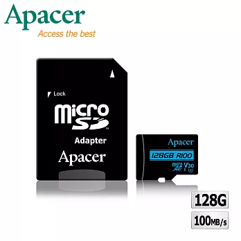 Apacer宇瞻 128GB MicroSDXC UHS-I U3 V30 100MB 4K記憶卡