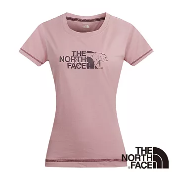 【The North Face】女 FLASHDRY短袖印花T恤S粉色