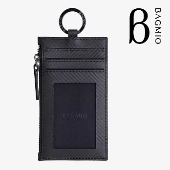 BAGMIO authentic 系列牛皮3卡鑰匙零錢包-墨黑