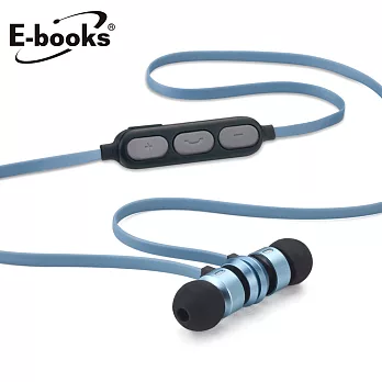 E-books S89 藍牙4.2高音質鋁製磁吸入耳式耳機藍