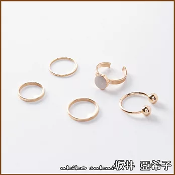 『坂井.亞希子』簡約個性幾何造型戒指五件套組