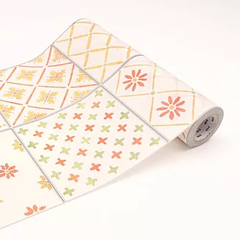 【日本mt和紙膠帶】CASA FIEECE 壁貼230cm ‧橘色磁磚