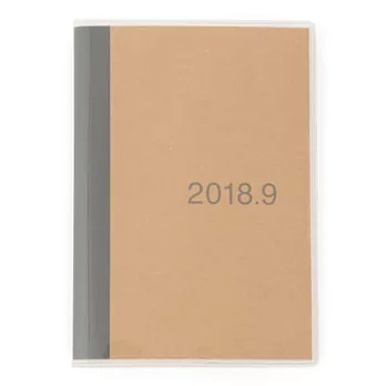 [MUJI無印良品]上質紙牛皮紙封面月間筆記本2018年8月開始/A6.米
