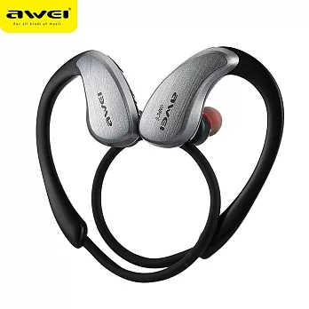 AWEI A885BL 防水等級IPX4無線藍芽運耳機 頭戴耳掛式/銀色