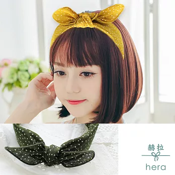 【Hera】赫拉 森林系蝴蝶結點點寬髮箍-4色綠色