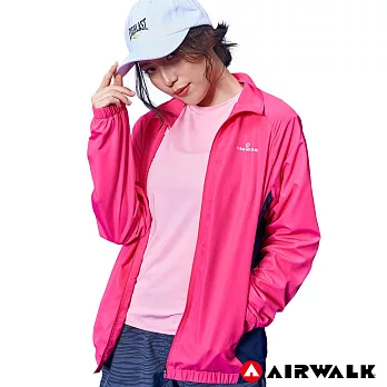 【AIRWALK】女款立領風衣外套-S桃紅