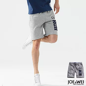 【JOE&WEI】美式貼布水洗短棉褲 - M/L/XL　M灰色