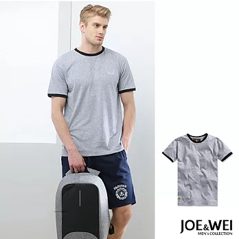【JOE&WEI】貼布刺繡短TEE - L/XL　L灰色