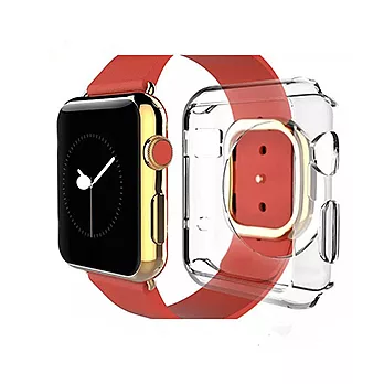 Apple Watch TPU全包透明保護殼(螢幕正面無蓋) 適用S1 42mm