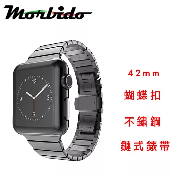 Morbido蒙彼多 Apple Watch 42mm鍊式不鏽鋼錶帶(黑色)