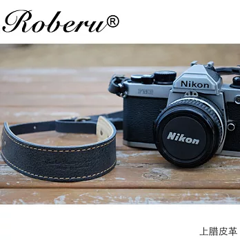 ROBERU 《日本手工》復古-上腊皮革相機背帶-灰