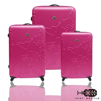 JUSTBEETLE地圖系列ABS輕硬殼行李箱三件組其他桃紅色