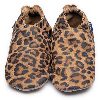 英國製Inch Blue，真皮手工學步鞋禮盒，Plain-Leopard(6~12M)