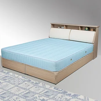 《Homelike》黛絲5尺床組+獨立筒床墊-雙人-白橡木紋