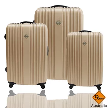 Gate9五線譜系列ABS霧面旅行箱/行李箱三件組金色