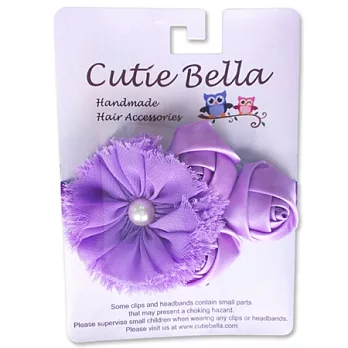 Cutie Bella彈性Roses Chiffon髮帶-Lilac