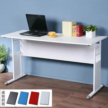 《Homelike》巧思辦公桌 亮白系列-白色仿馬鞍皮140cm(四色可選)純白色