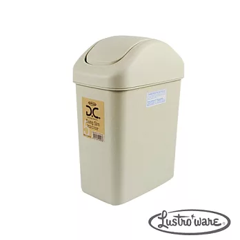 【Lustroware】日本進口搖蓋式垃圾桶6.5 L(象牙色)